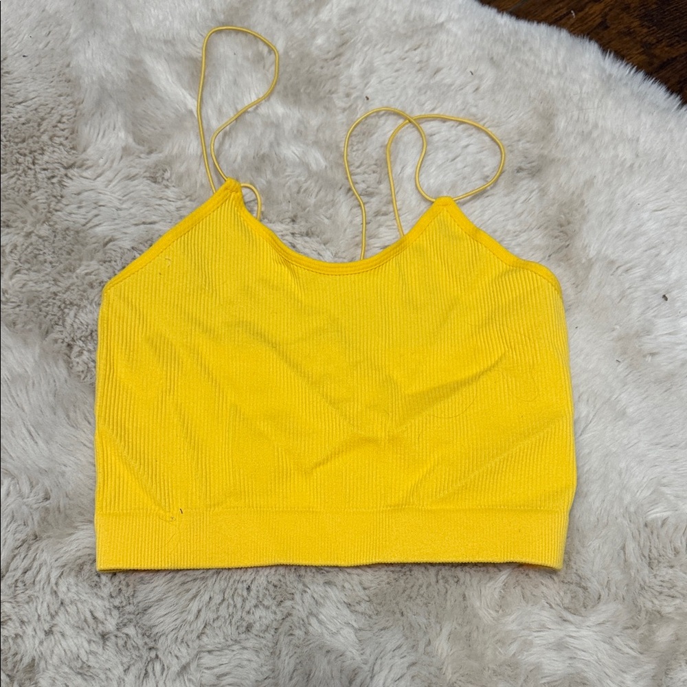 ZENANA Sunny Yellow Ribbed Cropped Cami